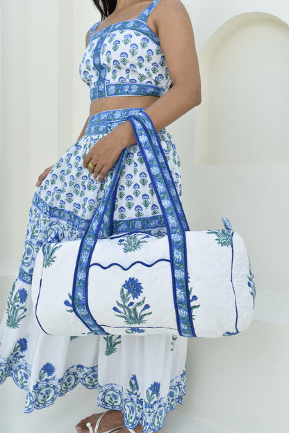 Blue Riviera Getaway Duffel