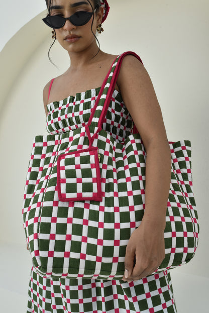 Preppy Garden Checks Tote