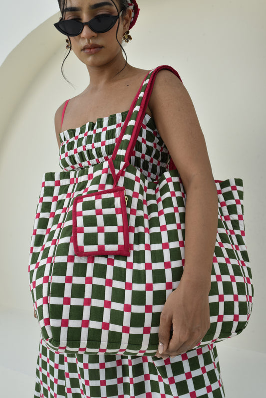 Preppy Garden Checks Tote