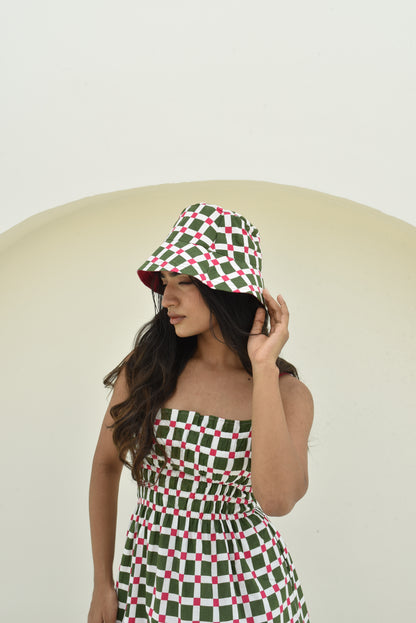 Preppy Garden Checks Bucket Hat